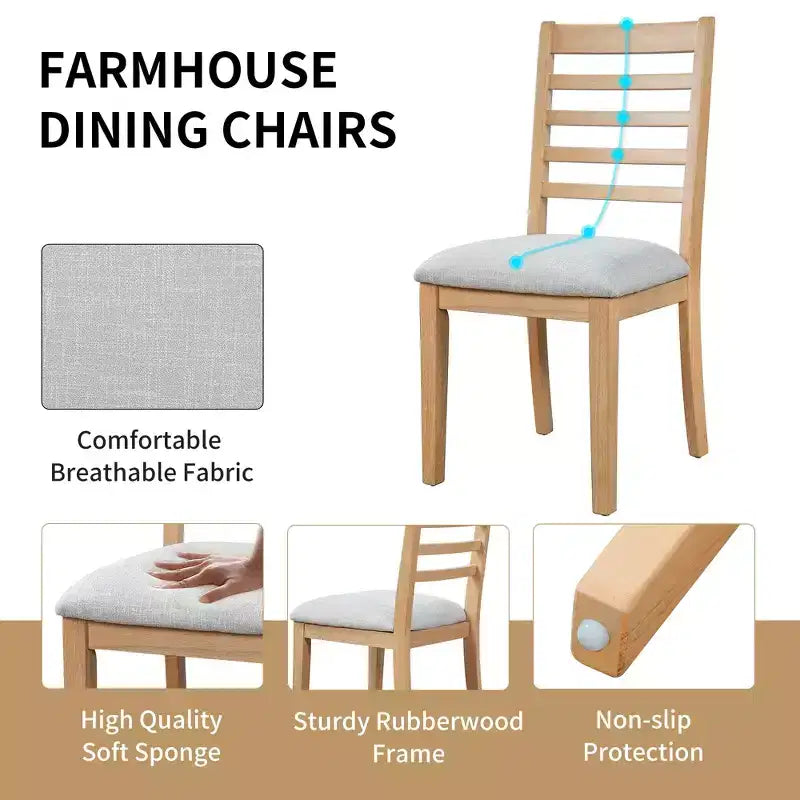 Merax 7-Piece Extendable Dining Table Set with 6 Upholstered Seat Chairs