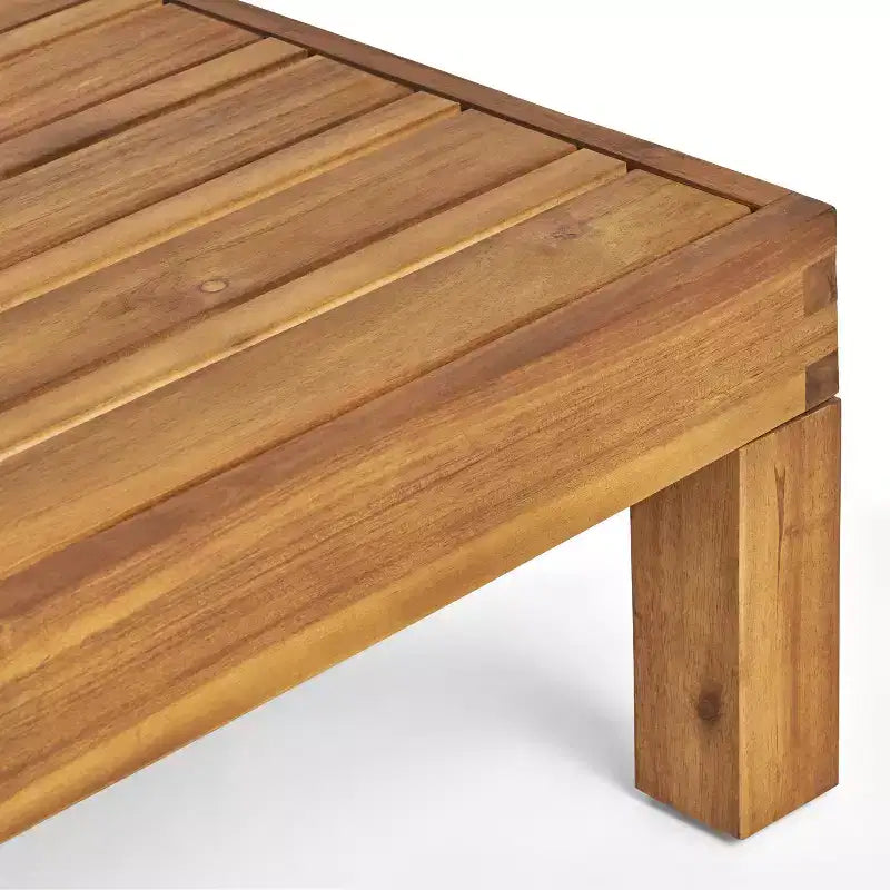 Christopher Knight Home Brava Ensemble causeuse bras droit en bois d'acacia d'extérieur et table basse avec coussin