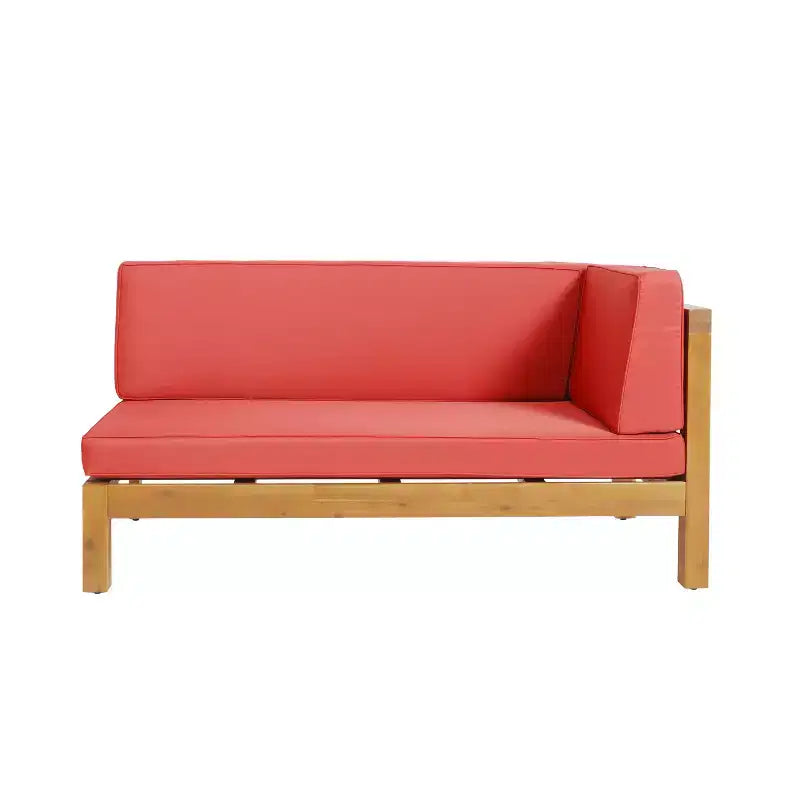 Christopher Knight Home Brava Ensemble causeuse bras droit en bois d'acacia d'extérieur et table basse avec coussin