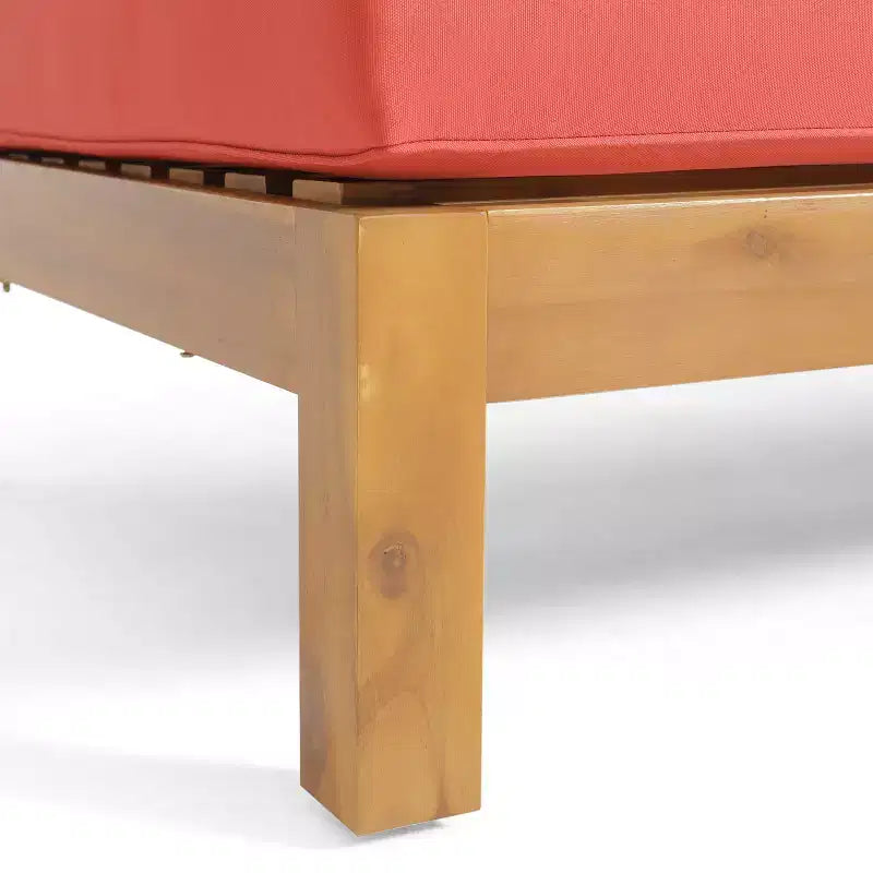 Christopher Knight Home Brava Ensemble causeuse bras droit en bois d'acacia d'extérieur et table basse avec coussin