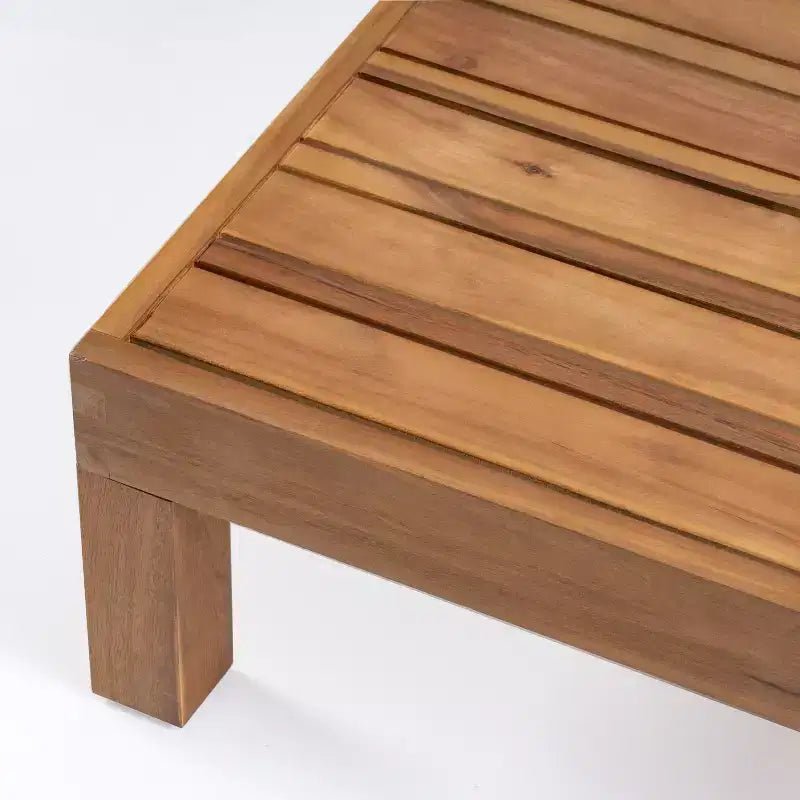 Christopher Knight Home Brava Ensemble causeuse bras droit en bois d'acacia d'extérieur et table basse avec coussin