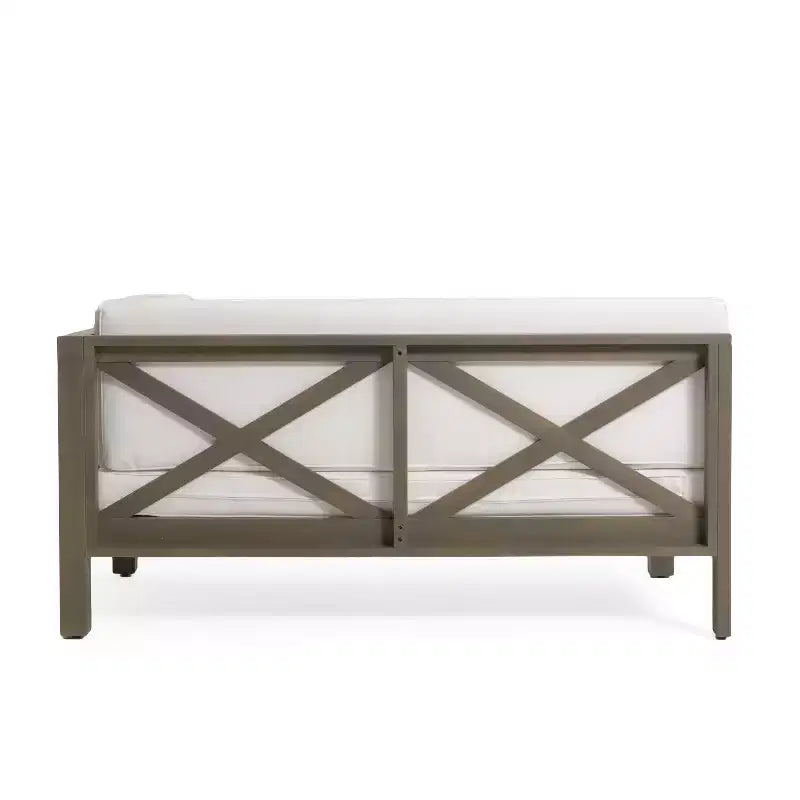 Christopher Knight Home Brava Ensemble causeuse bras droit en bois d'acacia d'extérieur et table basse avec coussin