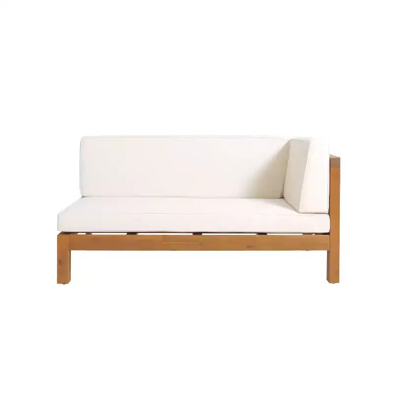 Christopher Knight Home Brava Ensemble causeuse bras droit en bois d'acacia d'extérieur et table basse avec coussin
