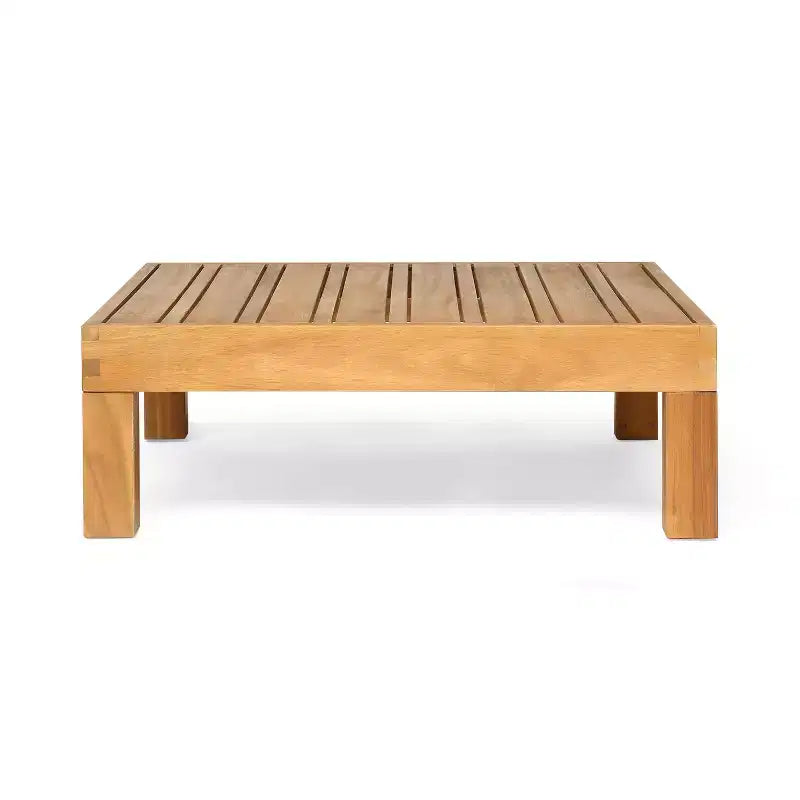 Christopher Knight Home Brava Ensemble causeuse bras droit en bois d'acacia d'extérieur et table basse avec coussin