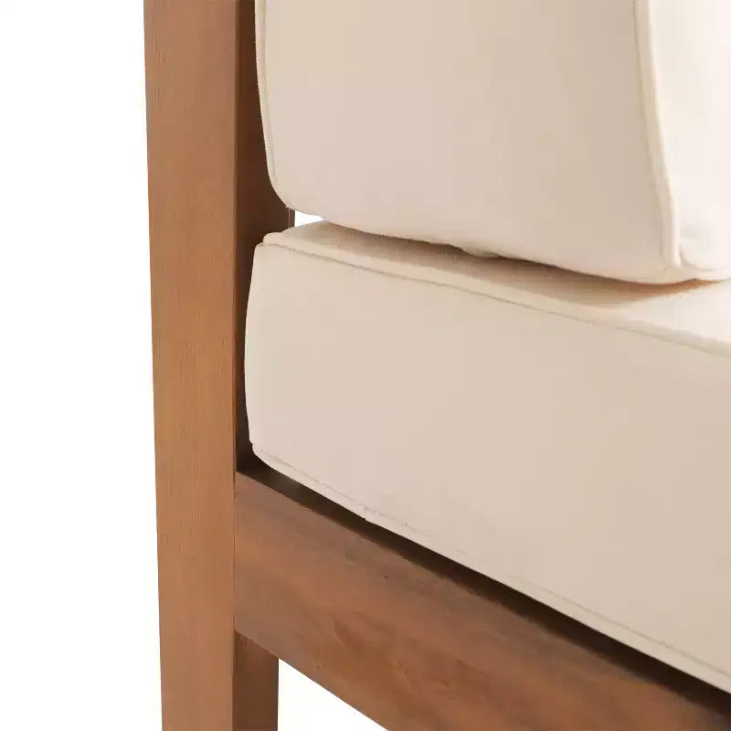 Christopher Knight Home Brava Ensemble causeuse bras droit en bois d'acacia d'extérieur et table basse avec coussin