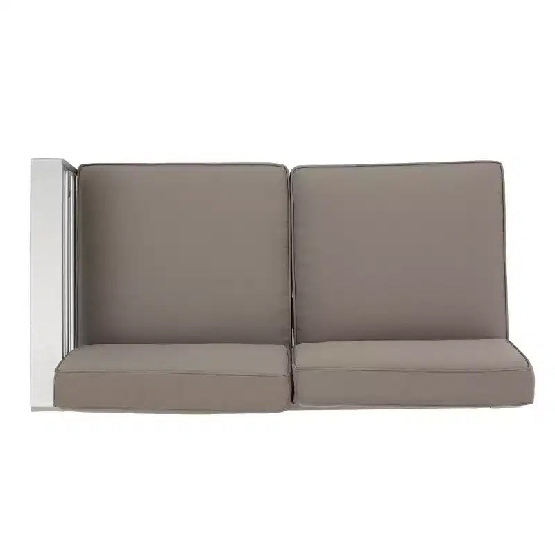 Christopher Knight Home Cape Coral Outdoor Aluminum 6 Seater Sectional Sofa and Club Chair Chat Set