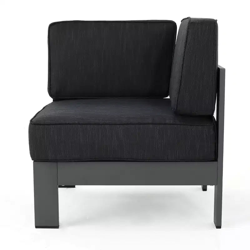 Christopher Knight Home Cape Coral Outdoor Aluminum 6 Seater Sectional Sofa and Club Chair Chat Set