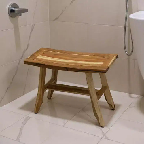 Panca doccia rettangolare in teak marrone 24"