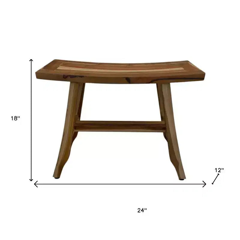 Panca doccia rettangolare in teak marrone 24"