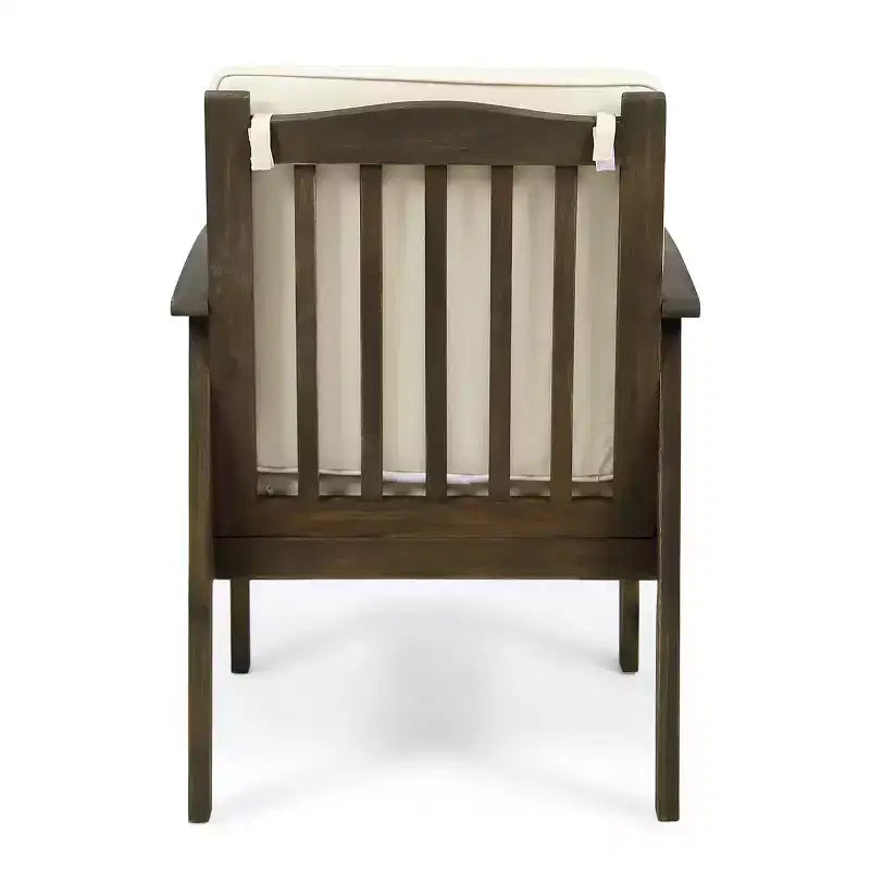 Christopher Knight Home Pascal 3 Piece Patio Acacia Wood Club Chairs with Round Coffee Table