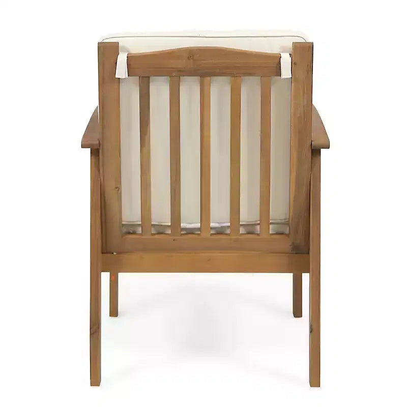 Christopher Knight Home Pascal 3 Piece Patio Acacia Wood Club Chairs with Round Coffee Table