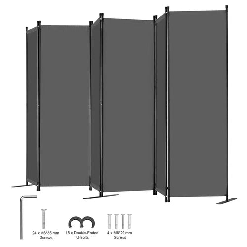 VEVOR Room Divider, 6 Panel Room Divider, Folding Privacy Screen and Portable Partition Divider for Room Separation, Grey