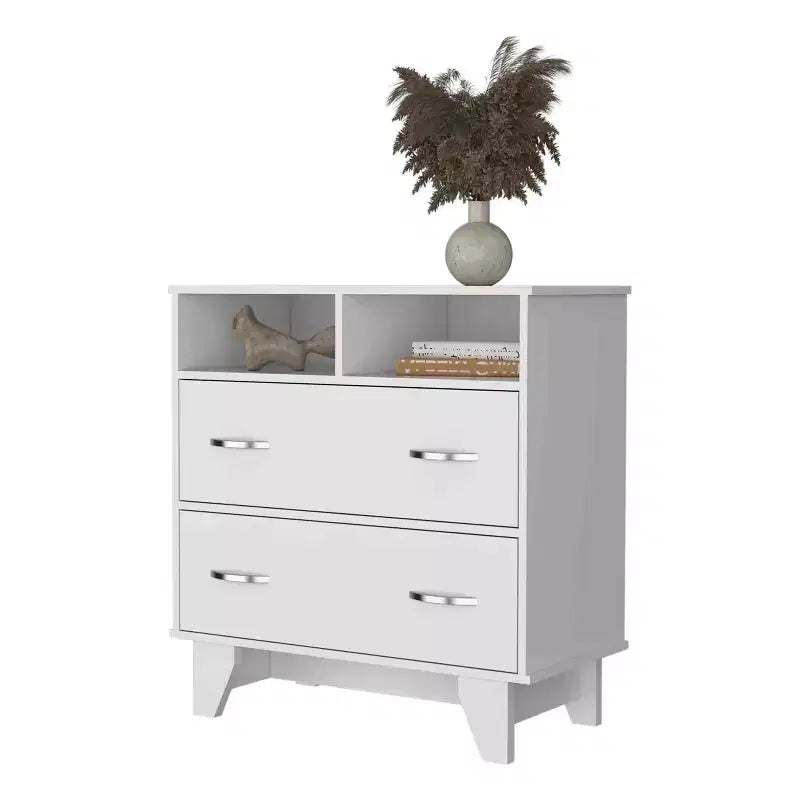 Comò moderno a 6 cassetti, armadietto da 80,5 cm di altezza con guide in metallo e base rialzata, cassettiera da camera da letto per organizzare i vestiti