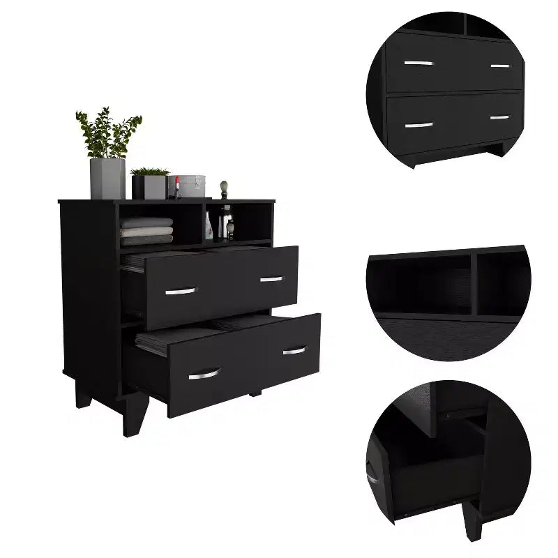 Comò moderno a 6 cassetti, armadietto da 80,5 cm di altezza con guide in metallo e base rialzata, cassettiera da camera da letto per organizzare i vestiti