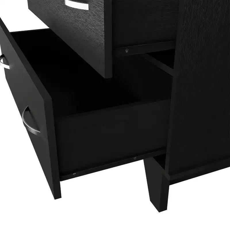 Comò moderno a 6 cassetti, armadietto da 80,5 cm di altezza con guide in metallo e base rialzata, cassettiera da camera da letto per organizzare i vestiti