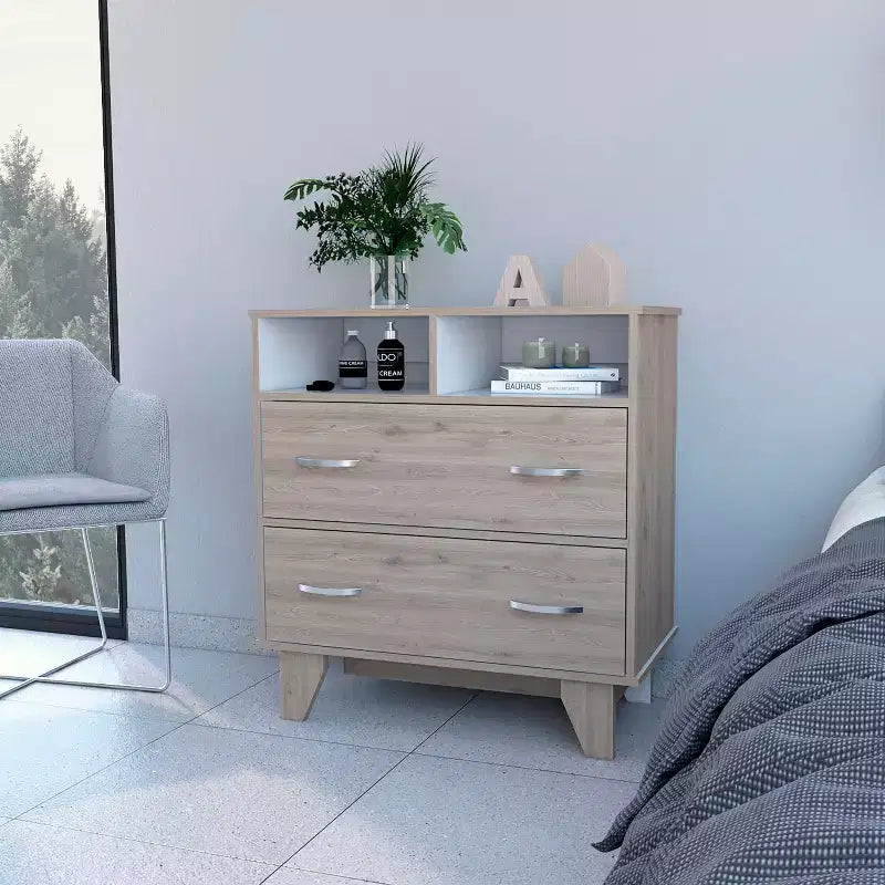 Comò moderno a 6 cassetti, armadietto da 80,5 cm di altezza con guide in metallo e base rialzata, cassettiera da camera da letto per organizzare i vestiti