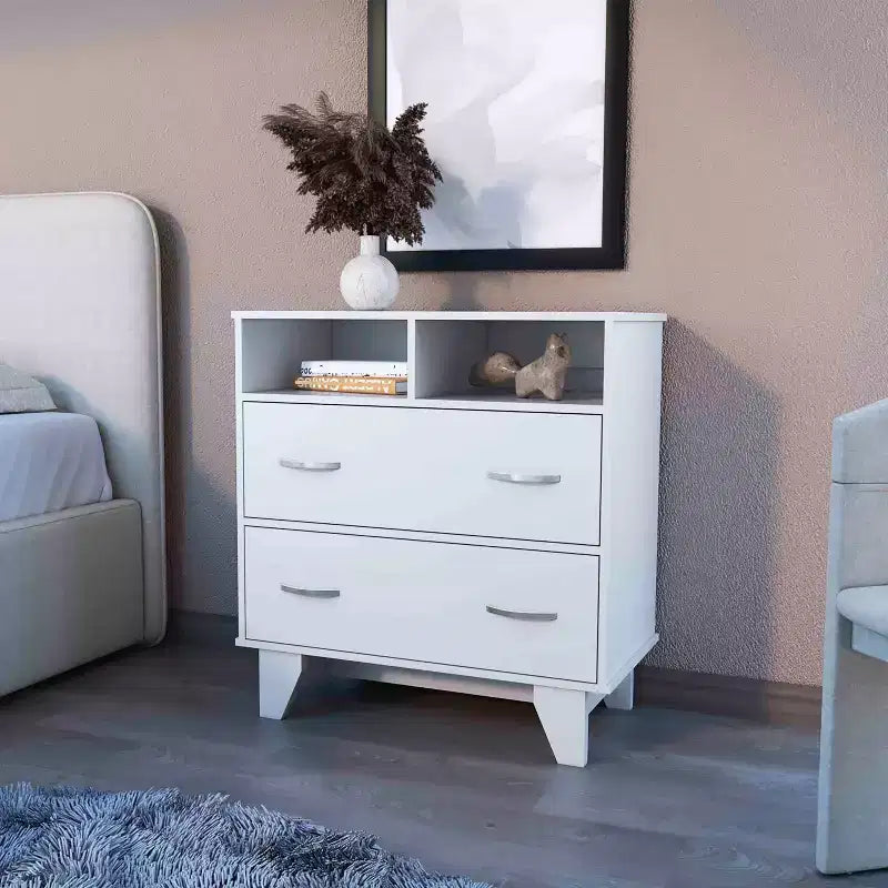 Comò moderno a 6 cassetti, armadietto da 80,5 cm di altezza con guide in metallo e base rialzata, cassettiera da camera da letto per organizzare i vestiti