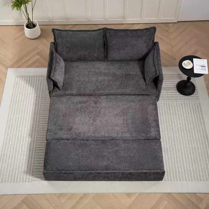 Comodo divano letto in velluto a coste con contenitore laterale, divano futon convertibile con porte di ricarica USB/C-TYPE per il soggiorno