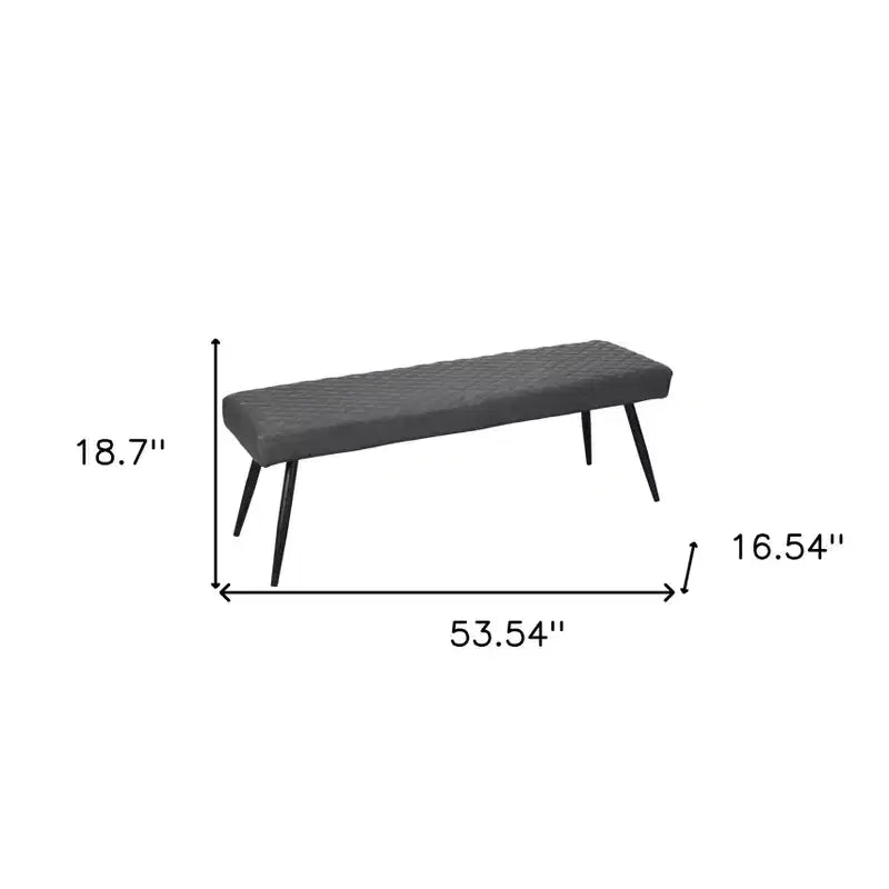 Panca da pranzo imbottita in ecopelle grigio scuro e nera da 137 cm