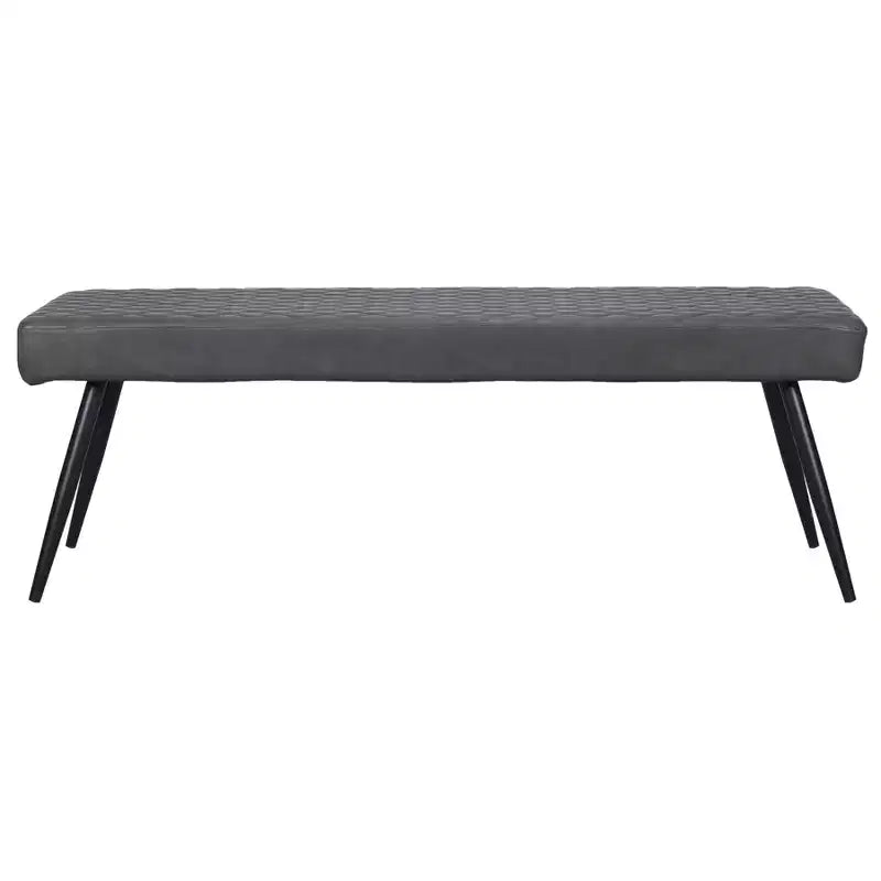Panca da pranzo imbottita in ecopelle grigio scuro e nera da 137 cm