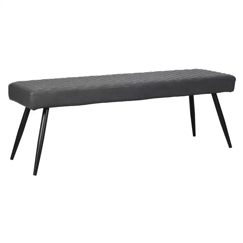 Panca da pranzo imbottita in ecopelle grigio scuro e nera da 137 cm