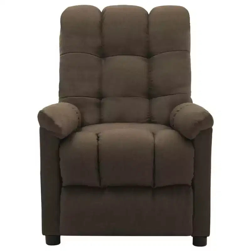 Poltrona Reclinabile in Moderno Tessuto Marrone - Elevato Comfort, Schienale e Poggiapiedi Regolabili, Imbottitura Spessa, Rivestimento Resistente con Tasca Laterale