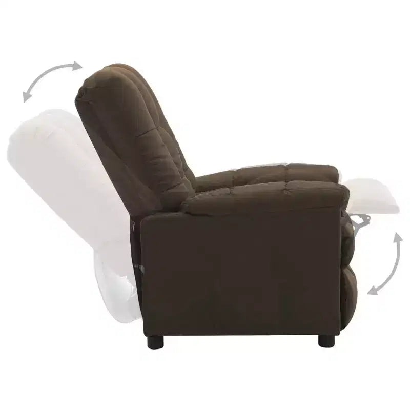 Poltrona Reclinabile in Moderno Tessuto Marrone - Elevato Comfort, Schienale e Poggiapiedi Regolabili, Imbottitura Spessa, Rivestimento Resistente con Tasca Laterale