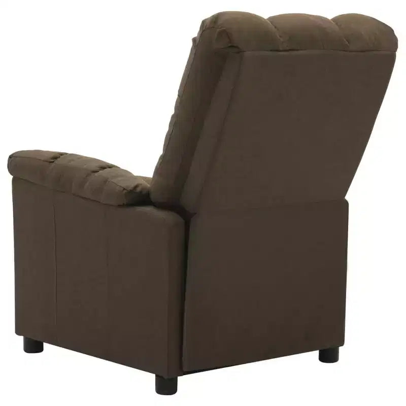 Poltrona Reclinabile in Moderno Tessuto Marrone - Elevato Comfort, Schienale e Poggiapiedi Regolabili, Imbottitura Spessa, Rivestimento Resistente con Tasca Laterale