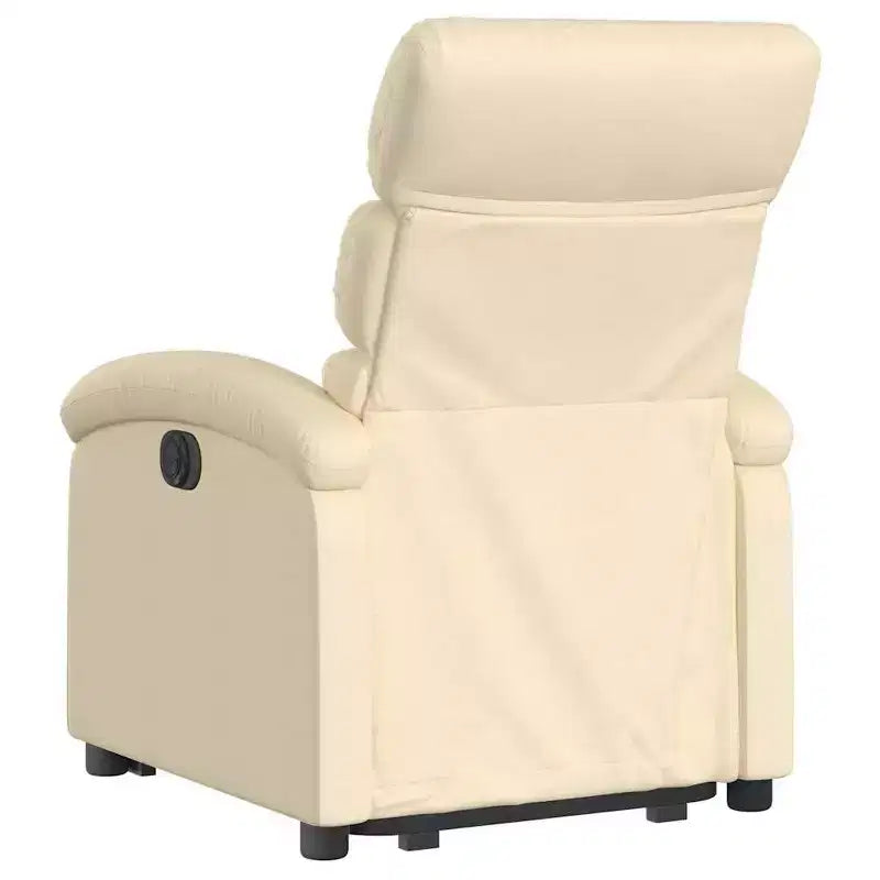 Poltrona Reclinabile Elevabile Elettrica Cream Power Lift - Ausilio di Sollevamento Elettrico, Reclinazione Manuale, Poltrona in Tessuto Imbottita per Anziani, Telaio Robusto