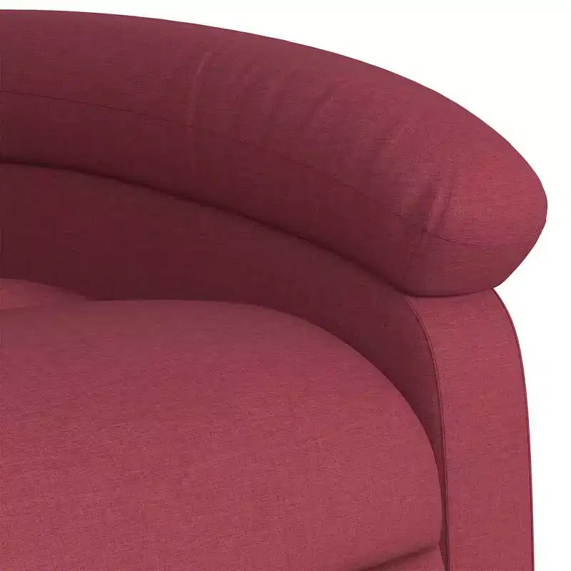 Poltrona Reclinabile Elettrica con Massaggio e Sollevamento - Tessuto Rosso Vino, Assistenza alla Postura Motorizzata, Reclinabile, Vibrazione, Home Theater