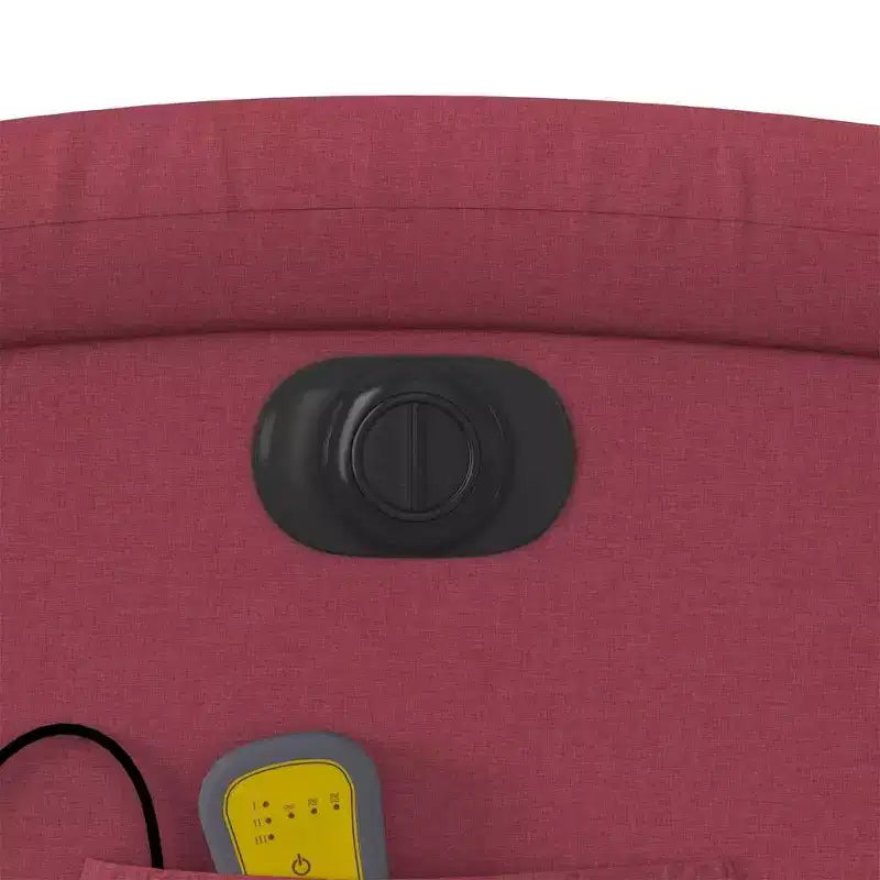 Poltrona Reclinabile Elettrica con Massaggio e Sollevamento - Tessuto Rosso Vino, Assistenza alla Postura Motorizzata, Reclinabile, Vibrazione, Home Theater