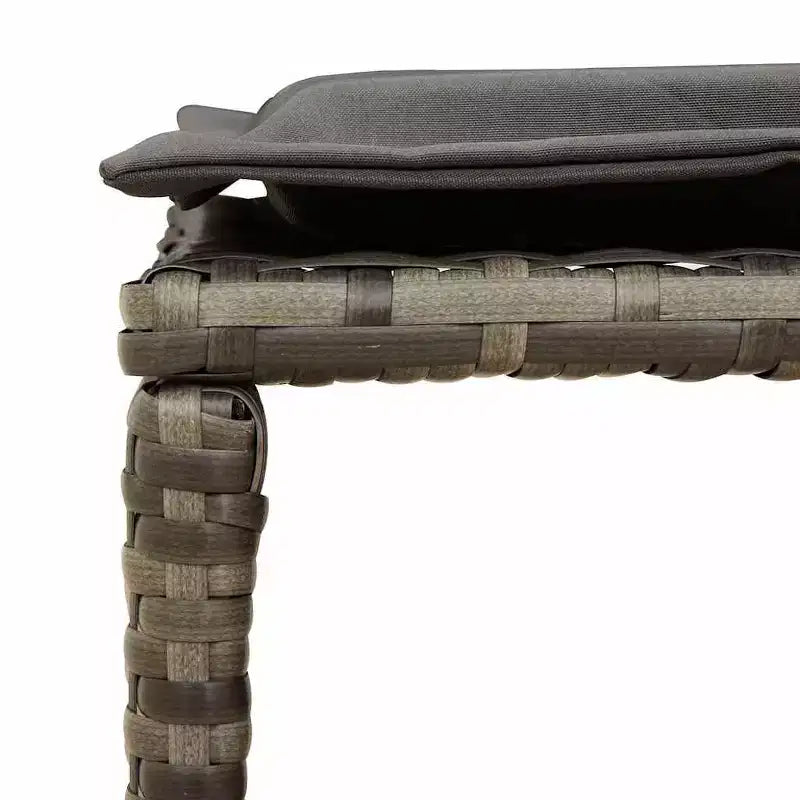 vidaXL 5 Piece Patio Sofa Set with Cushions Stackable Gray Poly Rattan - Gray Dark Gray