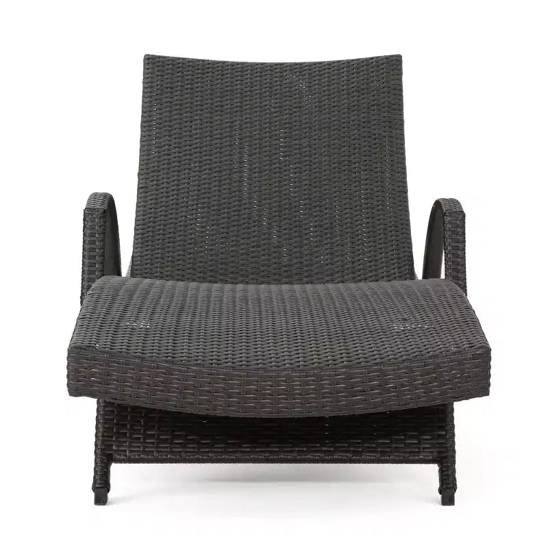 Ensemble chaise longue et table pliantes réglables en osier GDFStudio Olivia
