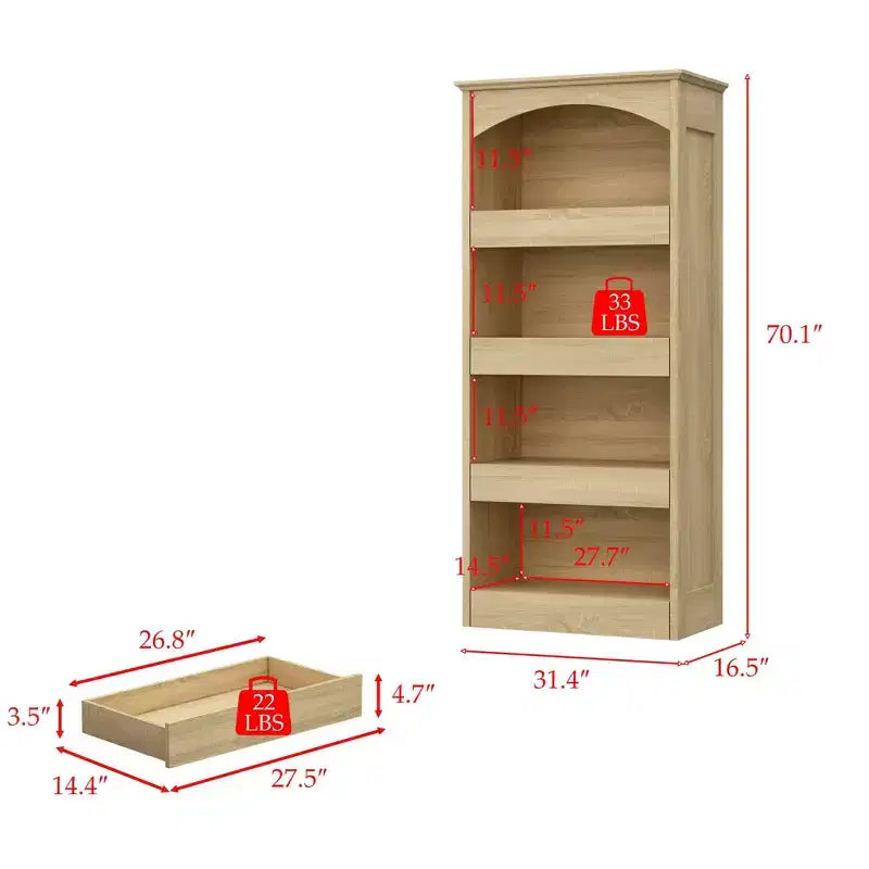 Mobiletto da bagno in legno con ripiani e cassetto portaoggetti per articoli da toilette