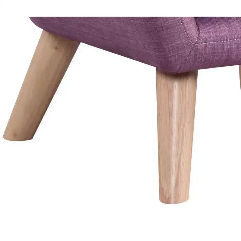 Poltroncina per bambini in lino da 19,5 W con schienale trapuntato e gambe in legno