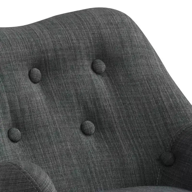Poltroncina per bambini in lino da 19,5 W con schienale trapuntato e gambe in legno