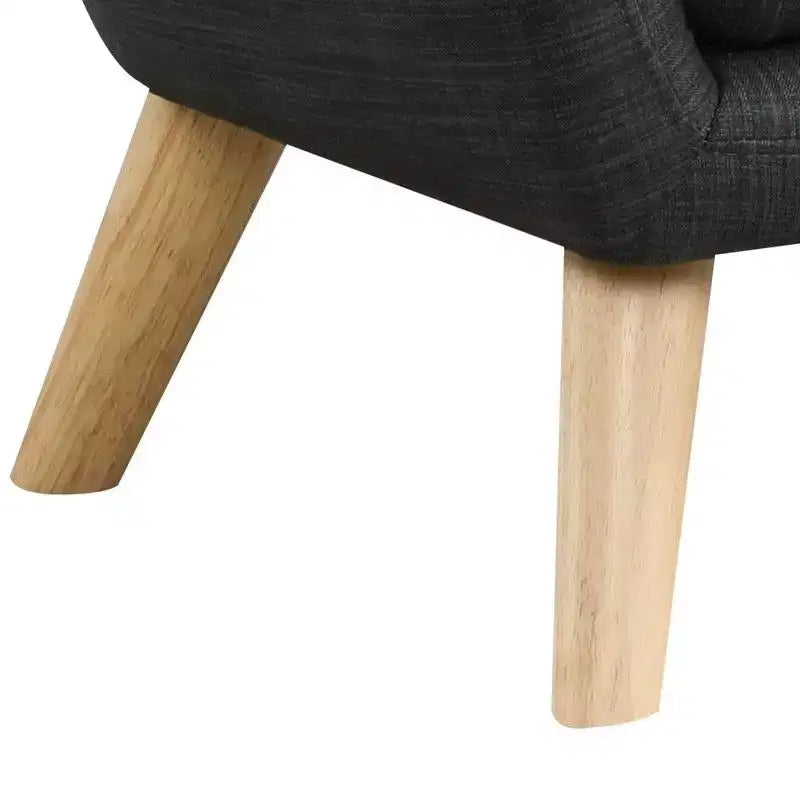 Poltroncina per bambini in lino da 19,5 W con schienale trapuntato e gambe in legno