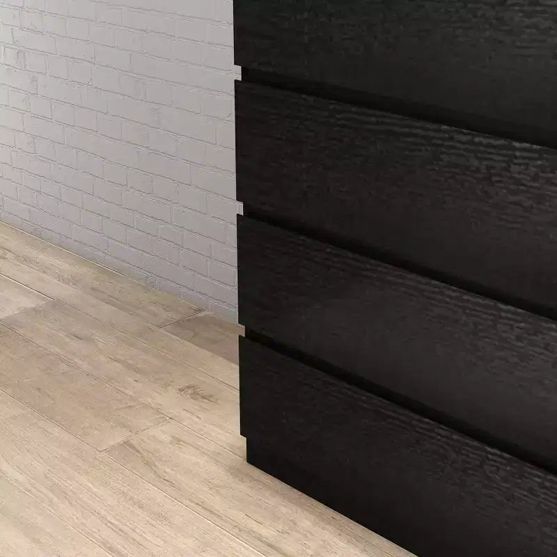 Comodino moderno da 80 cm con 4 cassetti e design senza maniglia