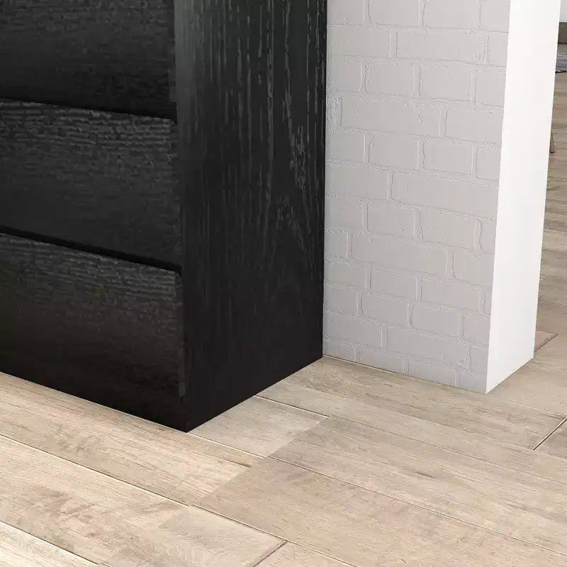 Comodino moderno da 80 cm con 4 cassetti e design senza maniglia