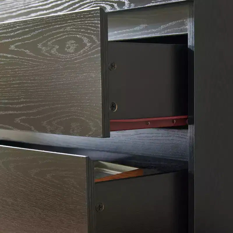 Comodino moderno da 80 cm con 4 cassetti e design senza maniglia