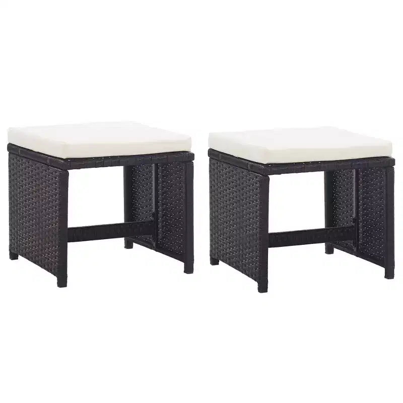vidaXL Patio Furniture Dining Set - 11-Piece Black Poly Rattan with Cushions, Glass Tabletop - Stylish, Durable, Easy-Clean, Outdoor Garden Furniture
