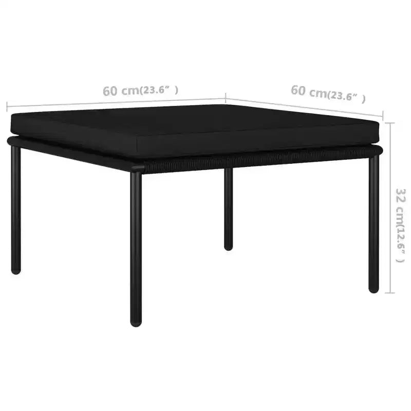 vidaXL Patio Lounge Set Patio Furniture Set Table and Chair Set Black PVC