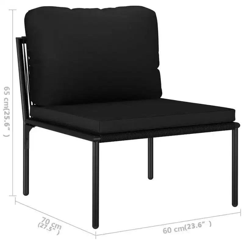 vidaXL Patio Lounge Set Patio Furniture Set Table and Chair Set Black PVC