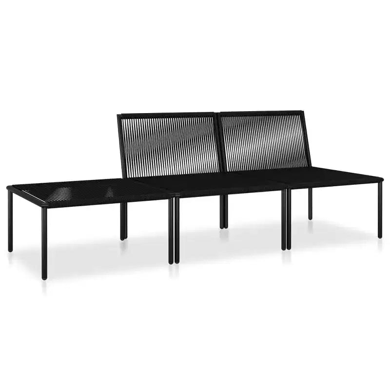 vidaXL Patio Lounge Set Patio Furniture Set Table and Chair Set Black PVC