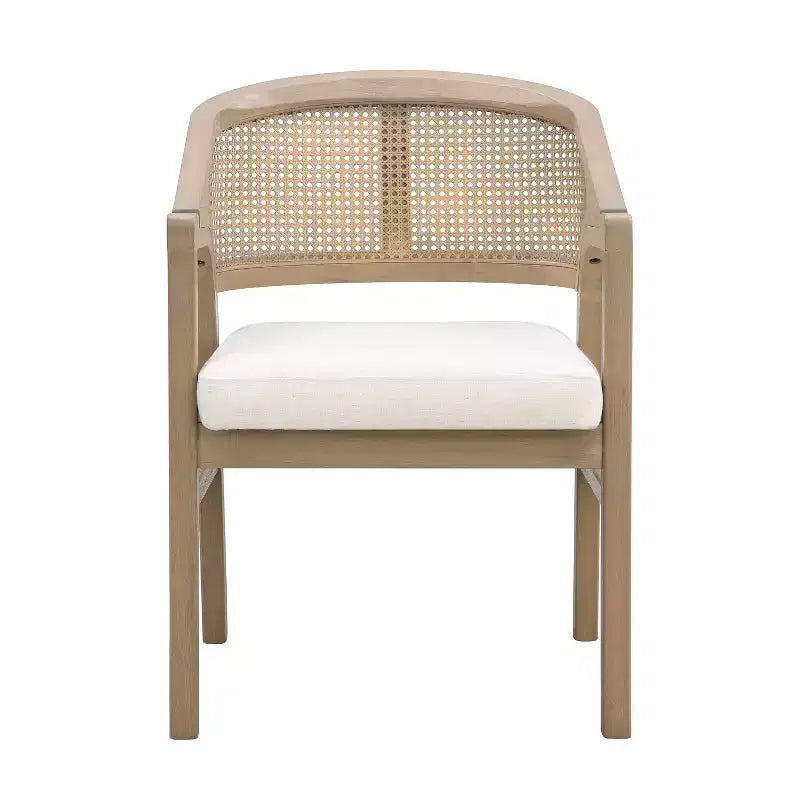Christopher Knight Home Gween Farmhouse 7 Piece Dining Set with Rubberwood Upholstered Rattan Chairs