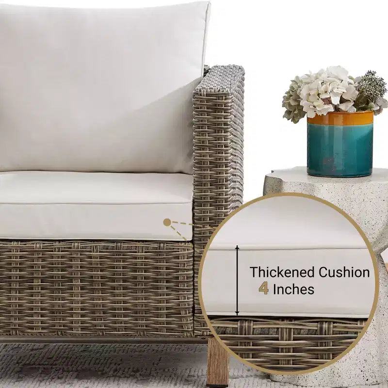 6 Piece Conversation Patio Set with Cushions and Coffee Table