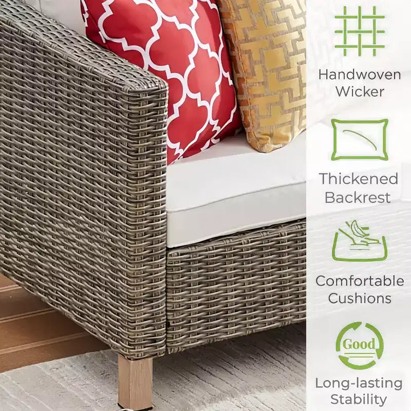 6 Piece Conversation Patio Set with Cushions and Coffee Table