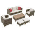 6 Piece Conversation Patio Set with Cushions and Coffee Table