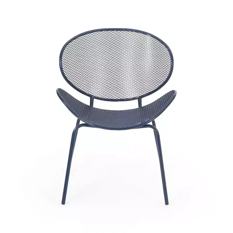 Ensemble de conversation d'extérieur 3 pièces Christopher Knight Home James avec chaises coquilles en fer thermolaqué et table en maille