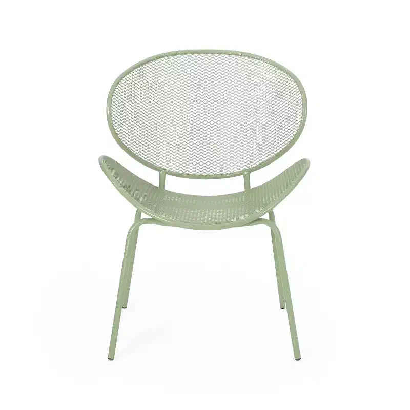 Ensemble de conversation d'extérieur 3 pièces Christopher Knight Home James avec chaises coquilles en fer thermolaqué et table en maille